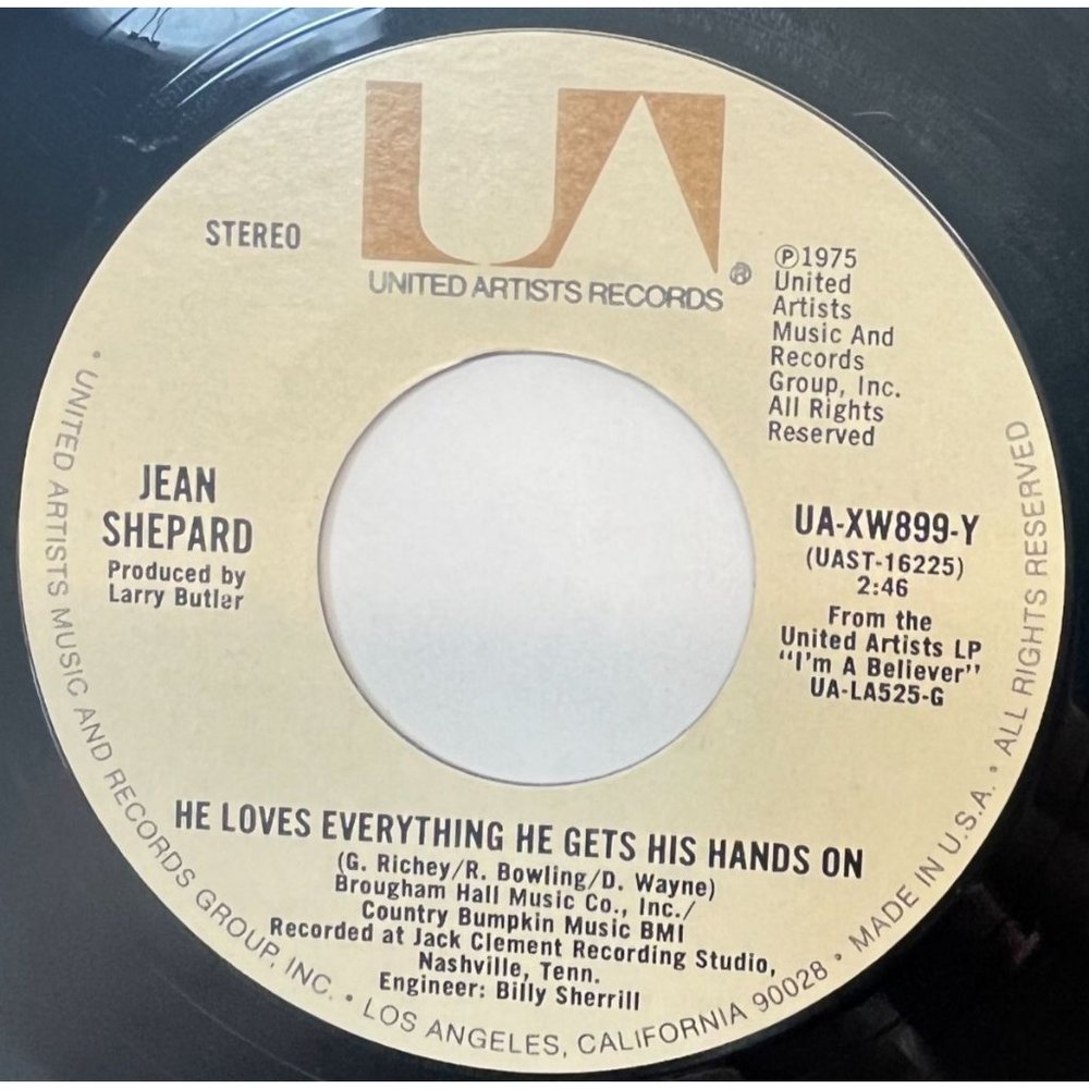 Jean Shepard He Loves Everything He Gets His Hands On 45 Country 1975 WB